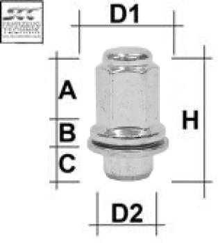 Image for Hjulmutter - Flat 2-delt - M12x1,5 - 37,5 mm