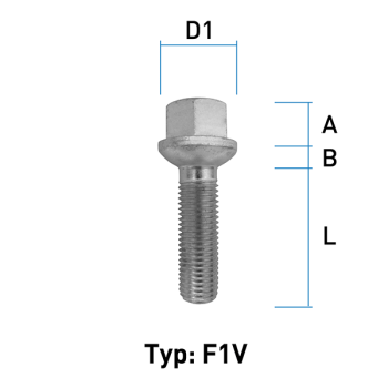 Image for Hjulbolt - Kulehode - M12x1,5 - 26 mm