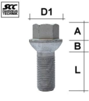 Image for Hjulbolt - Kulehode - M14x1,25 - 29 mm