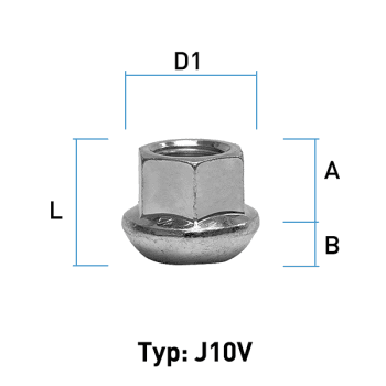 Hjulmutter  - Kulehode - M14x1,5 - 20 mm