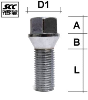 Hjulbolt - 60° Kon - M14x1,5 - 28 mm