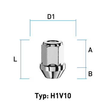 Hjulmutter - 60° Kon - M14x1,5 - 34 mm