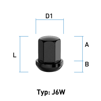 Hjulmutter - Kulehode - M14x1,5 - 32 mm