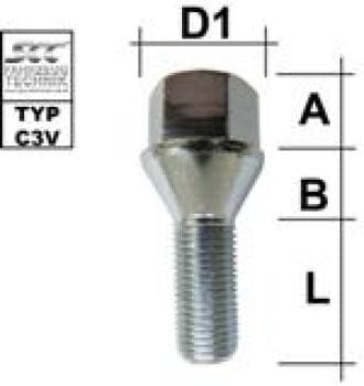 Hjulbolt - 60° Kon - M14x1,5 - 28 mm