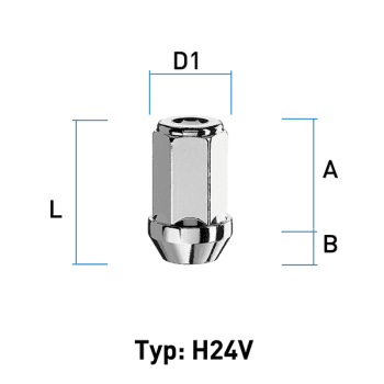 Hjulmutter - 60° Kon - M14x1,5 - 41 mm