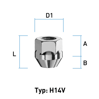 Hjulmutter - 60° Kon - M12x1,25 - 24 mm