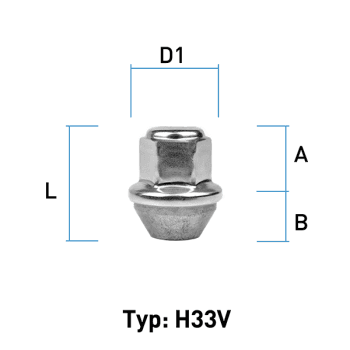 Hjulmutter  - 60° Kon - M12x1,5 - 31 mm