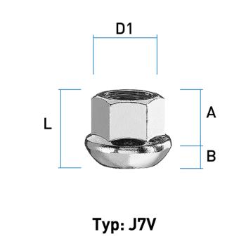 Hjulmutter - Kulehode - M14x1,5 - 20 mm