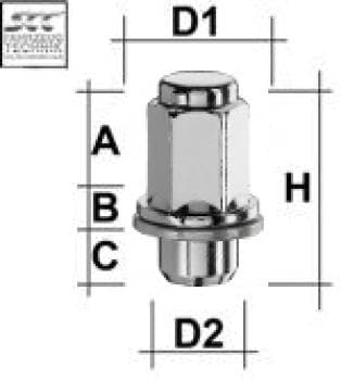 Hjulmutter - Flat 2-delt - M12x1,5 - 47,5 mm